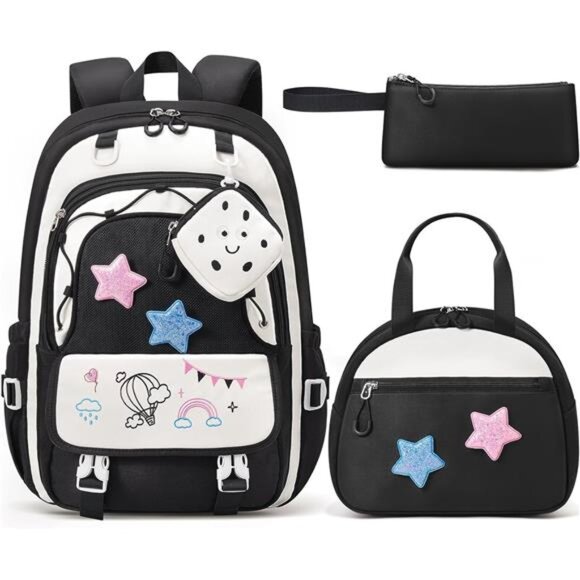 Backpack for Girls Kids School Bags Black